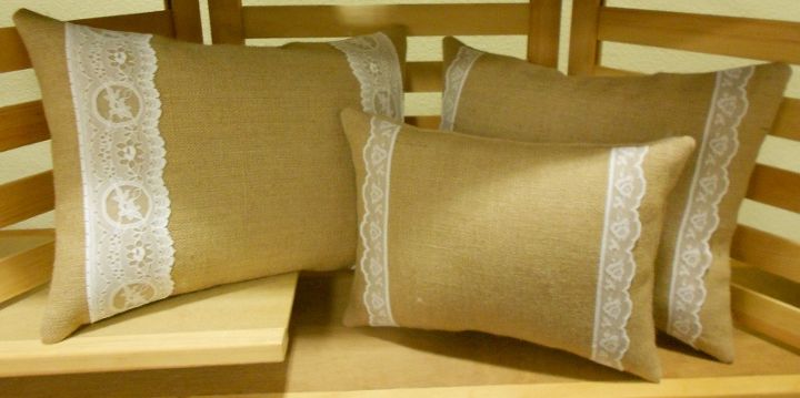 burlap pillows, crafts