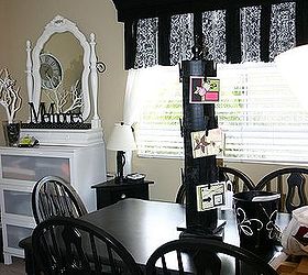 my craft room, craft rooms, home decor, Table was painte black to match the Black and White theme Card holder was made by my husband to hold cards