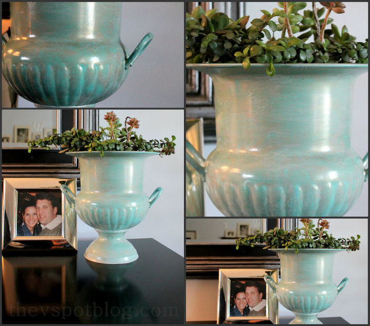 salvaging a tarnished champagne bucket with paint and succulents, painting, repurposing upcycling