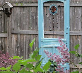 repurposed old door for the garden, gardening, painting, Miss Kim Lilacs