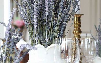 An Easter Tablescape with Vintage Brass, Eyelet Lace and Dried Lavender