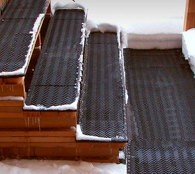 outdoor heating and snow melting systems, Portable Snow Melting for Stairways Slippery stairways are scary for you your family and visitors to your home or business HeatTrak s modular heated stairway mats are designed to accommodate as many as nine steps