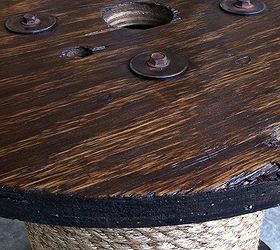 diy spool side table, painted furniture, repurposing upcycling, Close up of surface