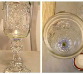 redneck wine glasses an inexpensive gift idea, crafts, repurposing upcycling, The possibilities are endless this one has a flower and a pearl