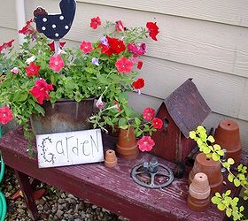 ever wonder why you can t find any old vintage watering cans, gardening, repurposing upcycling, Cute cute cute Get a bench and arrange things have fun doing it