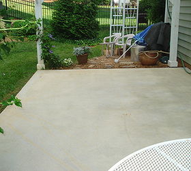 diy painting concrete patio aqua, concrete masonry, diy, painting, patio, After pressure wash