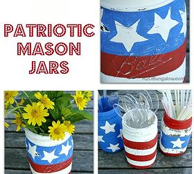 patriotic mason jars, crafts, mason jars, patriotic decor ideas, seasonal holiday decor