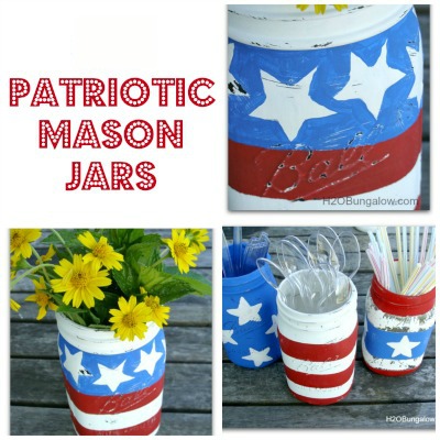 patriotic mason jars, crafts, mason jars, patriotic decor ideas, seasonal holiday decor