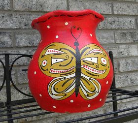 painted clay pots, container gardening, crafts, gardening, painting, Painted Outside Containers by GranArt