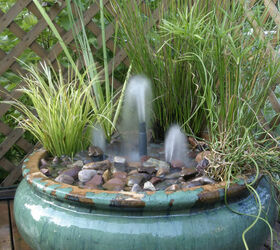 container water gardens, A simple fountain but be forewarned your dog will probably enjoy getting a drink here