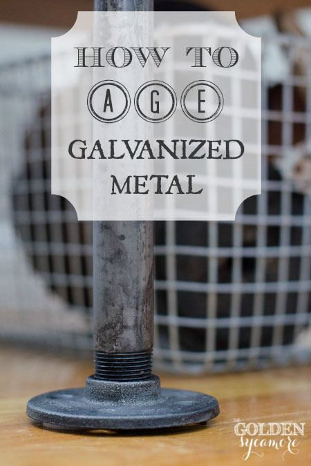 how to age galvanized metal and build your own industrial table, diy, how to, painted furniture, woodworking projects, How to Age Galvanized Metal a full tutorial