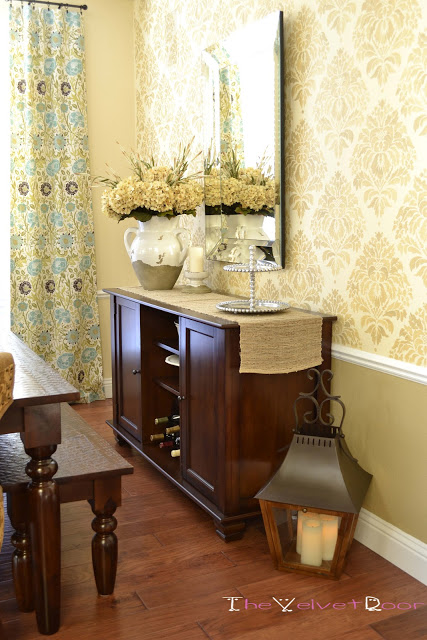 dining room redo using the kerry damask stencil, dining room ideas, home decor, painting