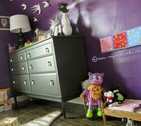 a vivid garden tea party toddler bedroom before during amp after, bedroom ideas, flooring, hardwood floors, home decor, I brought out my childhood doll furniture for her to play with including the bedding which was some of the first things I had ever sewn