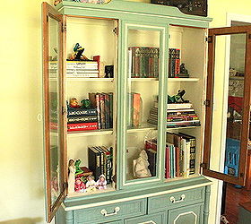 dining hutch makeover, painted furniture, Open doors