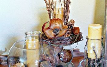 Decoración de la viñeta de otoño en jarrones de cristal y decoración del buffet