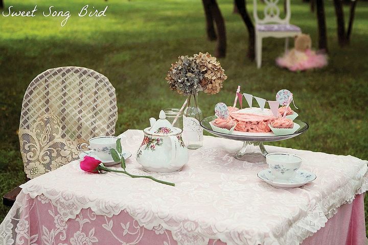 vintage tea party photo shoot, home decor, outdoor living