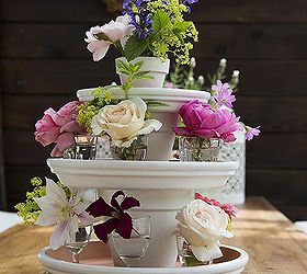 turn you leftover terracotta pots into a centerpiece for your table, crafts, home decor, repurposing upcycling, choose the flowers to match your table and your color scheme