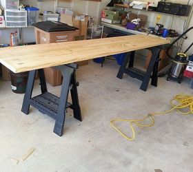 craft room work area table counter top, diy, how to, painted furniture, woodworking projects, The boards are dry and ready for final preparation