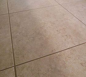 grouted vinyl tile, bathroom ideas, flooring, tile flooring, tiling, After about a half hour of grouting and 24 hours of dry time the floor looks brand new We also sealed this tile with sealer that we already had which is about 10