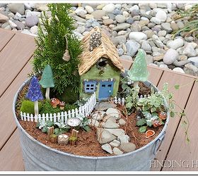 fairy garden, gardening, Using easily found items and created items I was able to create a fairy garden a great project with my children