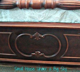 craig s list antique walnut bed revival, painted furniture, repurposing upcycling, Footboard carving details