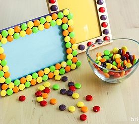 how sweet it is decorating your home with candy, home decor, Picture frame Any standard picture frame can be turned into a candy picture frame First remove the glass from the frame Then gather your colorful sweets