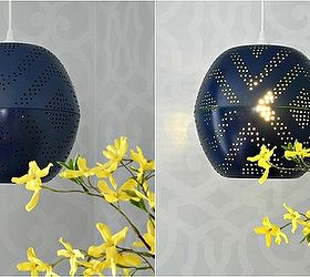 west elm inspired perforated globe pendant, diy, how to, lighting, And it looks good on AND off