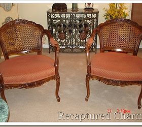 how to paint cane back chairs, painted furniture, The chairs originally