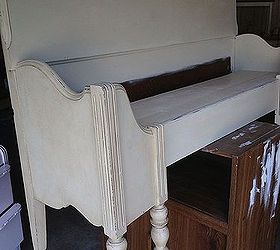 making a bench from head foot boards, diy, how to, painted furniture, repurposing upcycling, woodworking projects, Then I clear and dark waxed her