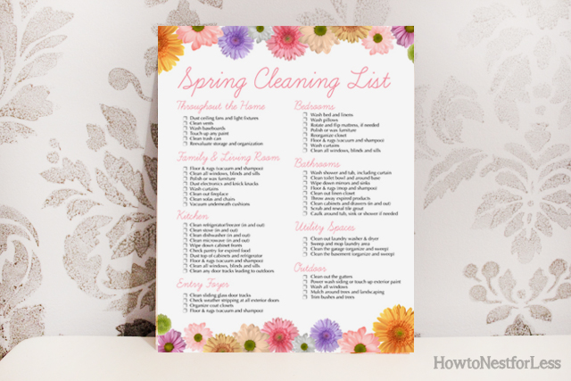 spring cleaning free printable, cleaning tips