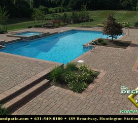 pools pools pools, decks, lighting, outdoor living, patio, pool designs, spas, Geometric pool with Cambridge pavers
