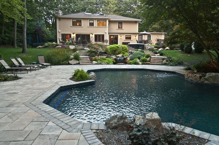 award winning backyard retreat includes portable spa, outdoor living, pool designs, spas, Pondless Reservoir Collecting water at the lower level is a pondless reservoir which acts as a green maintenance free source that can run from March through December 24 7 City water is not used gravity collects it into pipes