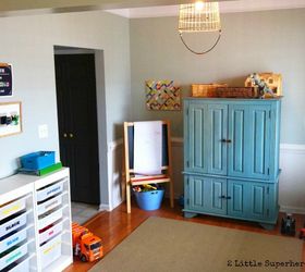 playroom progress, entertainment rec rooms, home decor, Cabinet painted with Miss Mustard Seed Kitchen Scale