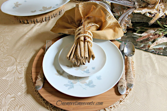 repurposing your everyday silverware for a thanksgiving tablescape, repurposing upcycling, seasonal holiday d cor, thanksgiving decorations, Twine wrapped silverware