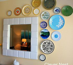 modern plate art, crafts, home decor, Colorful ombre plate wall