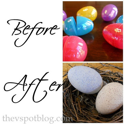 recycle boring plastic eggs and make faux robin eggs for your spring or easter decor, crafts, easter decorations, seasonal holiday decor, It s so easy to turn fake plastic eggs into cute faux robin eggs for your spring decor