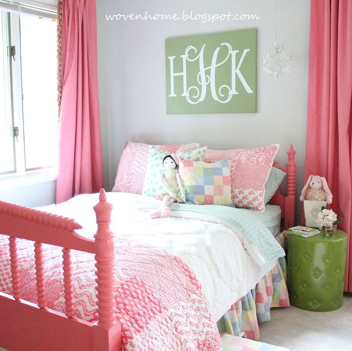 pink painted big girl bed, bedroom ideas, home decor, painting, After