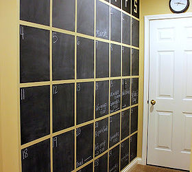 a wall sized calendar for managing our daily chaos, chalkboard paint, crafts, garages, paint colors, wall decor