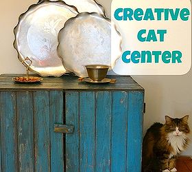 creative cat litter center, painted furniture, pets animals, repurposing upcycling