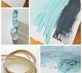 diy abstract art a coastal look for under 30, crafts, fireplaces mantels, home decor