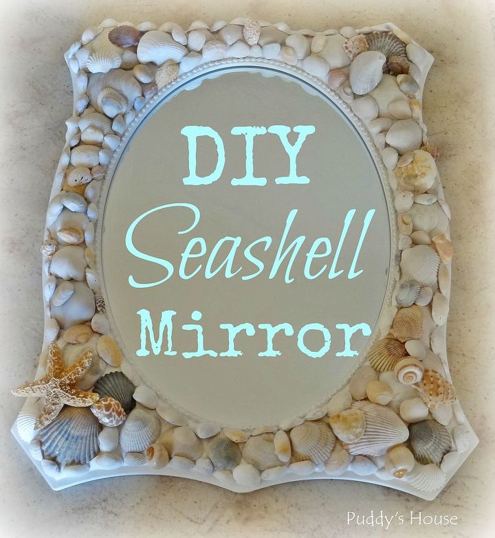 diy seashell mirror, crafts, DIY Seashell Mirror