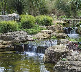 pond and waterfall in suburban chicago, gardening, outdoor living, ponds water features, A waterfall helps to aerate the pond and drown out nearby traffic noise