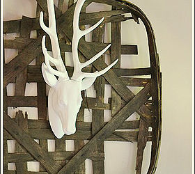 modern style living room, home decor, living room ideas, A large tobacco basket and resin deer head became the highlight of the room