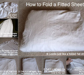 how to fold a fitted sheet, cleaning tips, organizing
