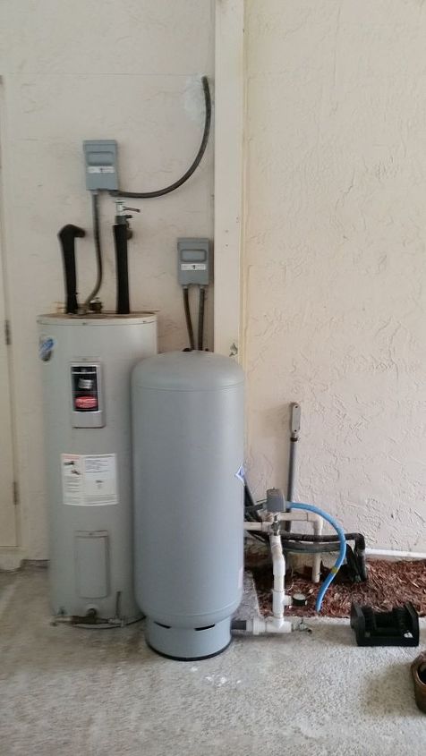 q suggestions for covering and or hiding water heater and tank, home maintenance repairs, plumbing, Outside water heater and water tank