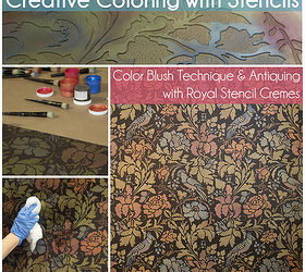 create an elegant wall stencil pattern with layered colors, diy, home decor, how to, painting, Creative Coloring with Stencils Color Blush Technique Antiquing with Royal Stencil Cremes