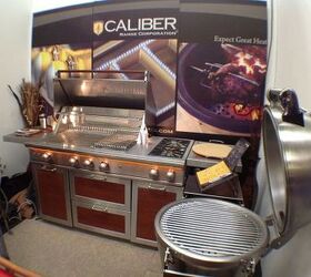 hometalk visits the architectural disget home design show in nyc, This is the new Caliber outdoor grills booth