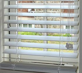 how to shorten faux wood blinds, home maintenance repairs, how to, window treatments, windows, These Levolor blinds bunched at the bottom because they were too long