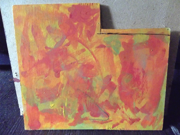 toddler august paintings, crafts, Her first painting this week I gave her red yellow and green and she mixed colors as she saw fit Layered over 2 painting sessions