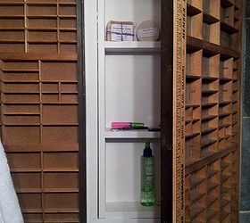medicine cabinet redo with printers trays, repurposing upcycling, storage ideas